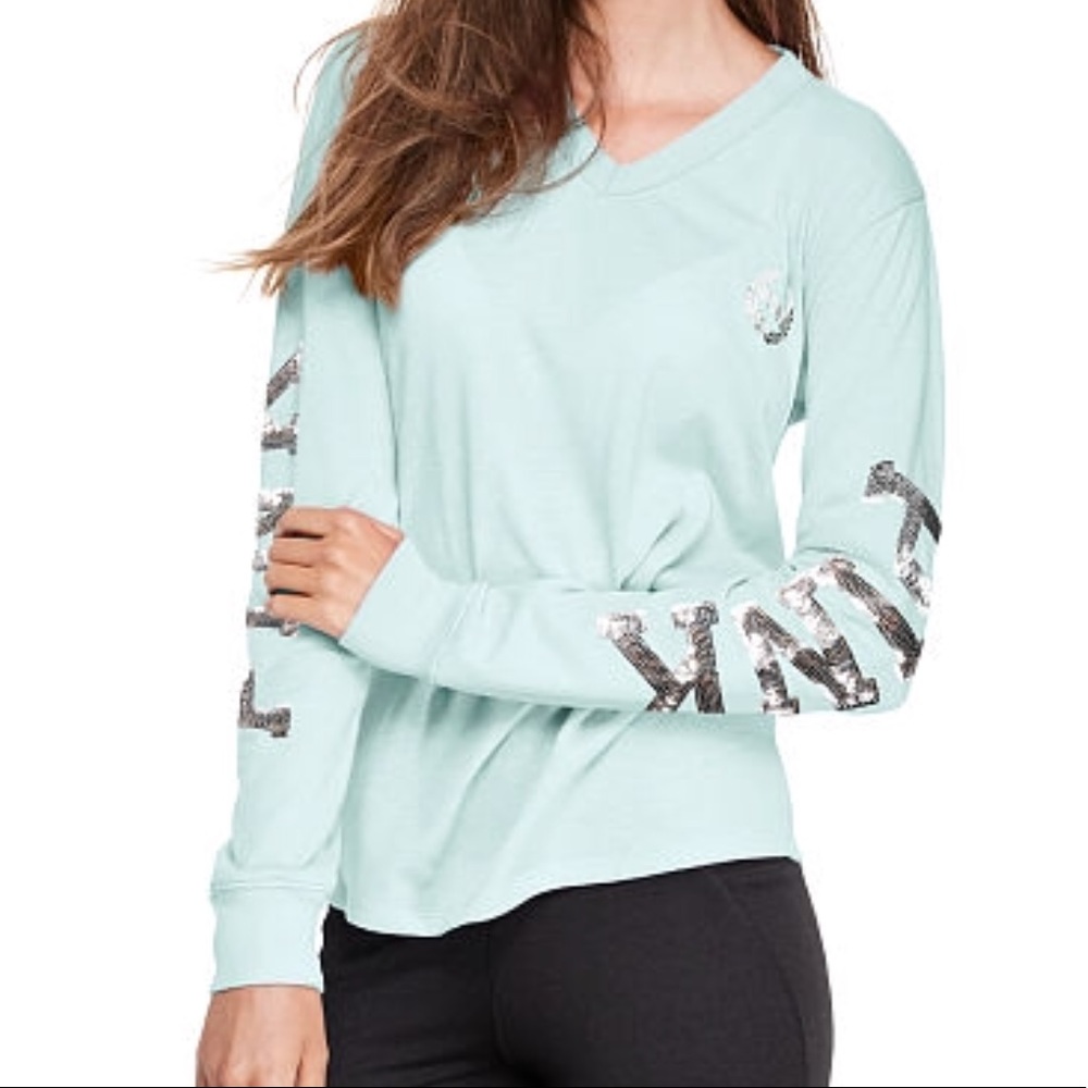 PINK Victoria’s Secret Long sleeve Bling tee